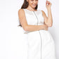 Women's Sleeveless Mesh Front Zipper Dress