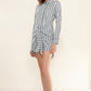 Women's Lace Trim Wrapped Shirt Dress in Ditsy Gingham