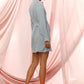 Women's Stand Collar Wrap Mini Dress In Cashmere Blue