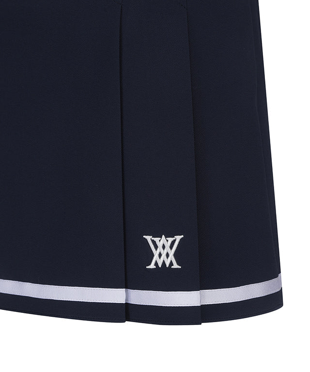 ANEW Golf: Women Half Pleats Under Line Point Skirt - Navy