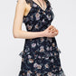 Wax Flower Mini Ruffled Sleeveless Dress