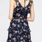 Wax Flower Mini Ruffled Sleeveless Dress