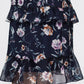 Wax Flower Mini Ruffled Sleeveless Dress