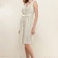 Women's Sleeveless Button Down Stripe Dress in Sage