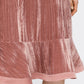 Women's Velvet Spaghetti Strap Ruffle Hem Midi Dress In Rogue