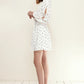 Women's Triangle Print Long Sleeve Dress in White Triangle