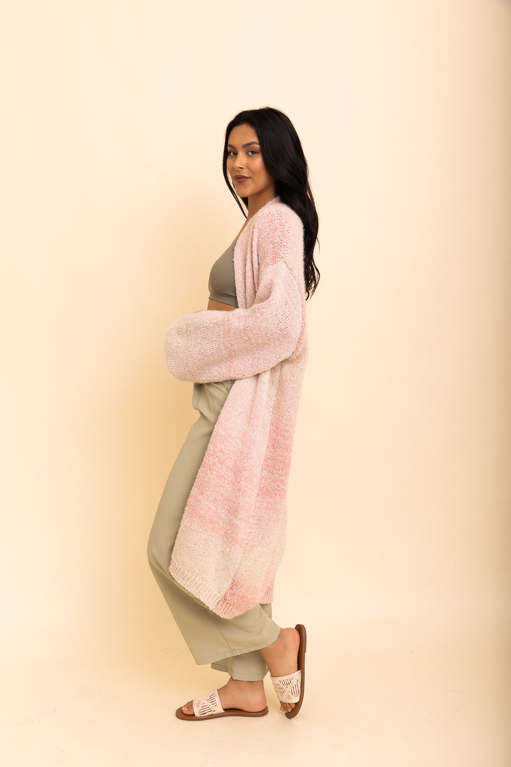 Lounge Around Longline Ombre Cardigan Top