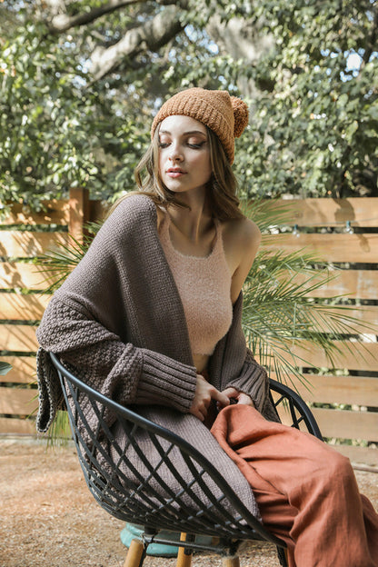 Cuddly Bat Sleeve Knit Cardigan Top