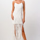 Elegant Black Lace Maxi Dress with Side Slit