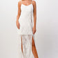 Elegant Black Lace Maxi Dress with Side Slit