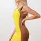 Sculpted Bodycon Mini Dress with Contrasting Panels