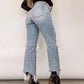 UrbanEase™ High Waist Bottom Loose Straight Trousers Women Jeans