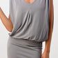 Sleeveless Draped Mini Dress with V-Neckline