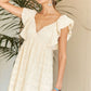 ADORA Tie Back V-Neck Ruffle Sleeve Dress