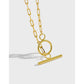 S925 pure silver necklace ins niche design personality OT buckle chain necklace women's collarbone necklace