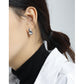 minimalist and versatile geometric oval smooth texture S925 pure silver ear nail female