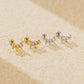 Office Round CZ Crown 925 Sterling Silver Screw Stud Earrings