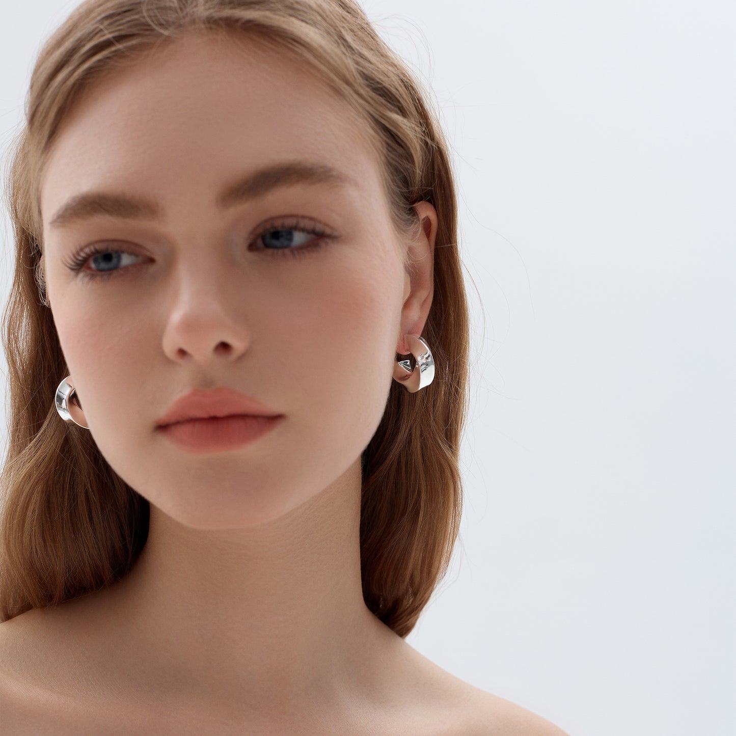 Exaggerated Hollow Chunky Statement Jewelry Electroforming Classic Twisted C Shape 999 Sterling Silver Hoop Earrings