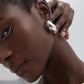 Fine Jewelry Women Crescent Moon Classic Minimalist Chunky S999 Steling Silver Electroforming Gold Plated Statement Earrings