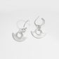 Ancient Roman Modern Striped Fan 925 Sterling Silver Earring (Single)