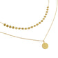 Geometry Wafer Double Layer 925 Sterling Silver Necklace