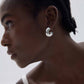 Fine Jewelry Women Office Elegant Electroforming Round Big C Shape Tube 999 Sterling Silver Exaggerated Earrings