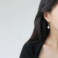 S925 pure silver INS simple temperament geometric Baroque freshwater pearl women's earrings
