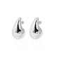 Casual Middle Drop Water S999 Sterling Silver Stud Earrings