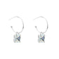 Simple Geometry CZ Rectangle 925 Sterling Silver Hoop Earrings