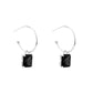 Simple Geometry CZ Rectangle 925 Sterling Silver Hoop Earrings