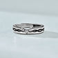 Vintage Sunflower Sun CZ 925 Sterling Silver Adjustable Promise Ring