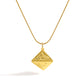 Women Daily Fashion Jewelry Bold 999 Pure Silver Geometry Pattern Triangular Cone Necklace