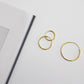 Fashion Yellow Gold Solid 925 Sterling Silver Huggie Hoop Earrings