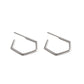 Geometry Hollow Hexagon 925 Sterling Silver Hoop Earrings