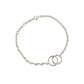 Party Double Circles 925 Sterling Silver Chain Bracelet