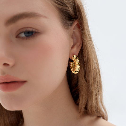 Hollow Chunky Electroforming Earrings Large Light 999 Sterling Silver Exaggerated Jewelry Bold Extra Large Statement Earrings