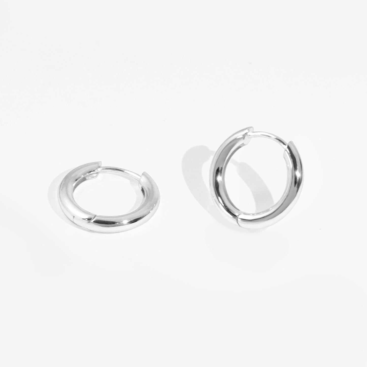 Silverbene Fashion Jewelry Bulk Wholesale Popular Minimalist 925 Sterling Silver Plain Hoop Earrings
