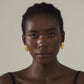 Women Fashion Jewelry Artistic 999 Pure Silver Huge Facial Oval Simple Portrait Electroforming Hollow Statement Earrings