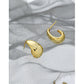minimalist and versatile geometric oval smooth texture S925 pure silver ear nail female