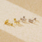 Office Round CZ Crown 925 Sterling Silver Screw Stud Earrings