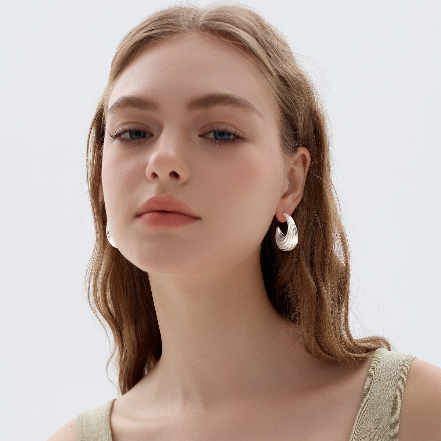 Fashion Jewelry Chunky Electroforming Irregular Pattern 999 Sterling Silver Large Statement Hoop Earrings