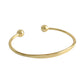Simple Gold Beads 925 Sterling Silver Open Bangle