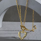 Office OT Irregular Heart 925 Sterling Silver Necklace