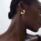 Fine Jewelry Women Office Elegant Electroforming Round Big C Shape Tube 999 Sterling Silver Exaggerated Earrings