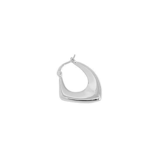 Geometry Irregular Hollow Rhombus 925 Sterling Silver Hoop Earring (Single)