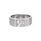 Men's Irregular Borken Pattern CZ 925 Sterling Silver Adjustable Ring