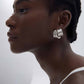 Chunky Electroforming Classic Geometry Large Bold Look Exaggerated Jewelry Extra Large Cross S999 Sterling Silver Statement Earrings