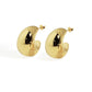 Fine Jewelry Women Crescent Moon Classic Minimalist Chunky S999 Steling Silver Electroforming Gold Plated Statement Earrings