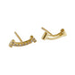 Sweet Asymmetry CZ Smile 925 Sterling Silver Stud Earrings