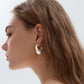 Fashion Jewelry Chunky Electroforming Irregular Pattern 999 Sterling Silver Large Statement Hoop Earrings